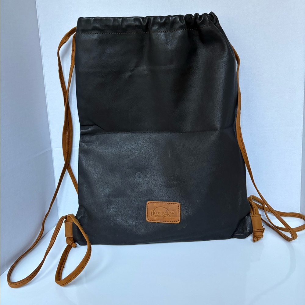 Vintage Hogsback Leather Co. Drawstring Backpack